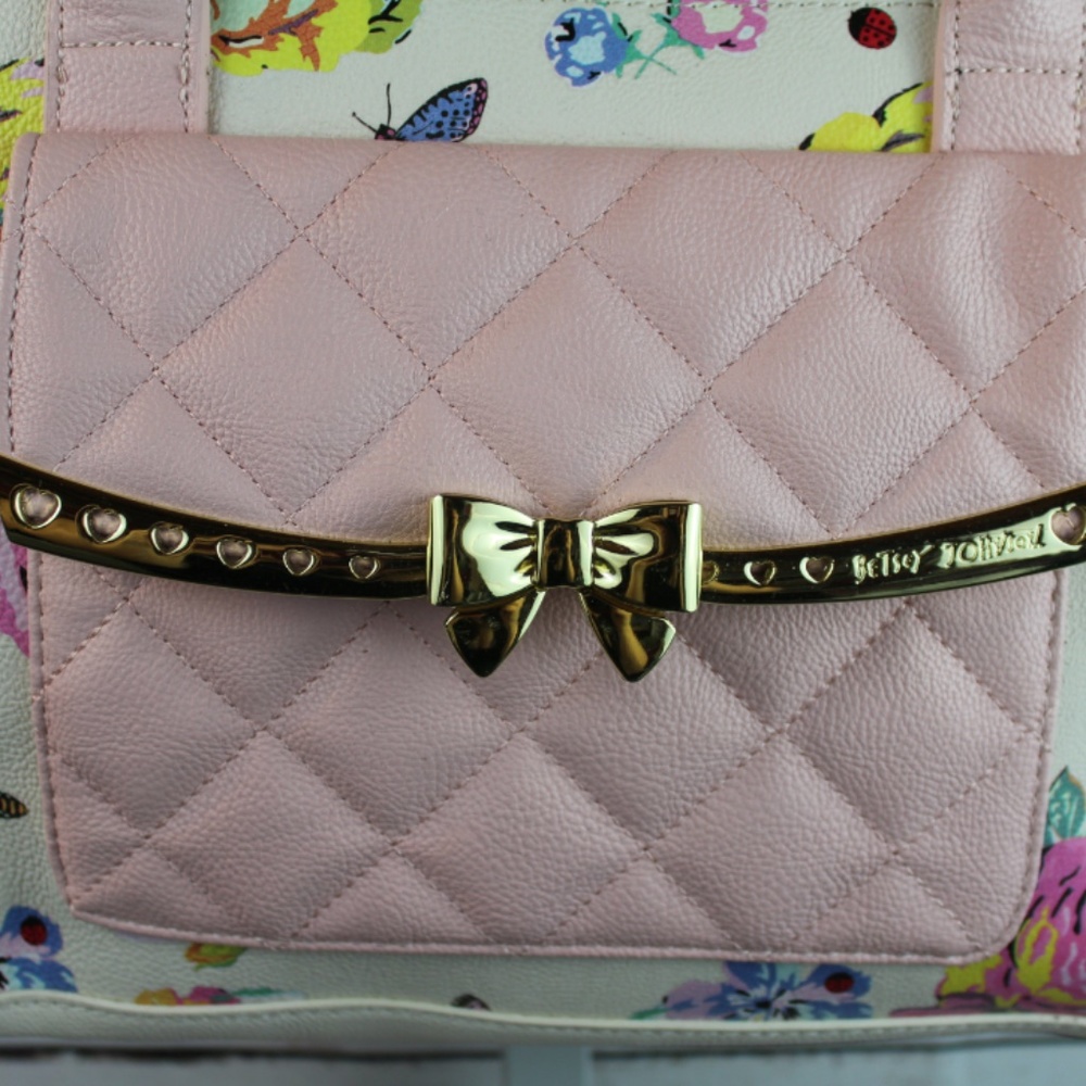 Betsey Johnson large floral print handbag - Picture 3 of 7